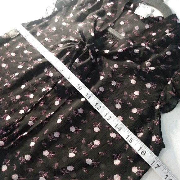 THX Thanx Collection Ruffle Short Sleeve Sheer Romantic Peasant Boho Chic Med. - Picture 6 of 7